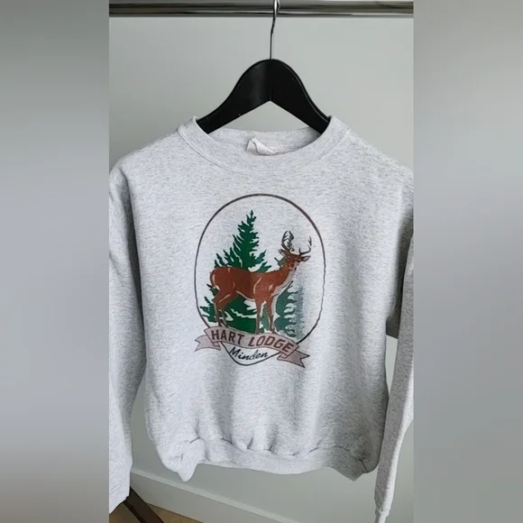 90s Hart Lodge Minden Deer Crew Neck Sweatshirt Size (M) - Picture 2 of 7